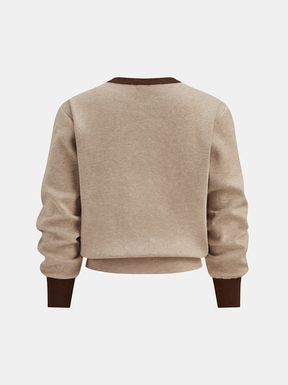 Contrast Trim Knit Top and Midi Skirt Set