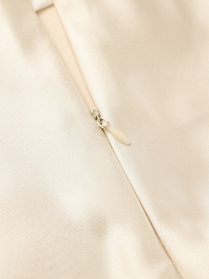 Satin Cowl Neck Top and Skirt Set