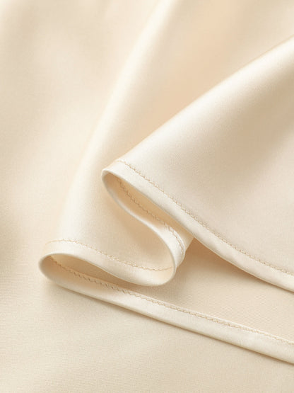 Satin Cowl Neck Top and Skirt Set