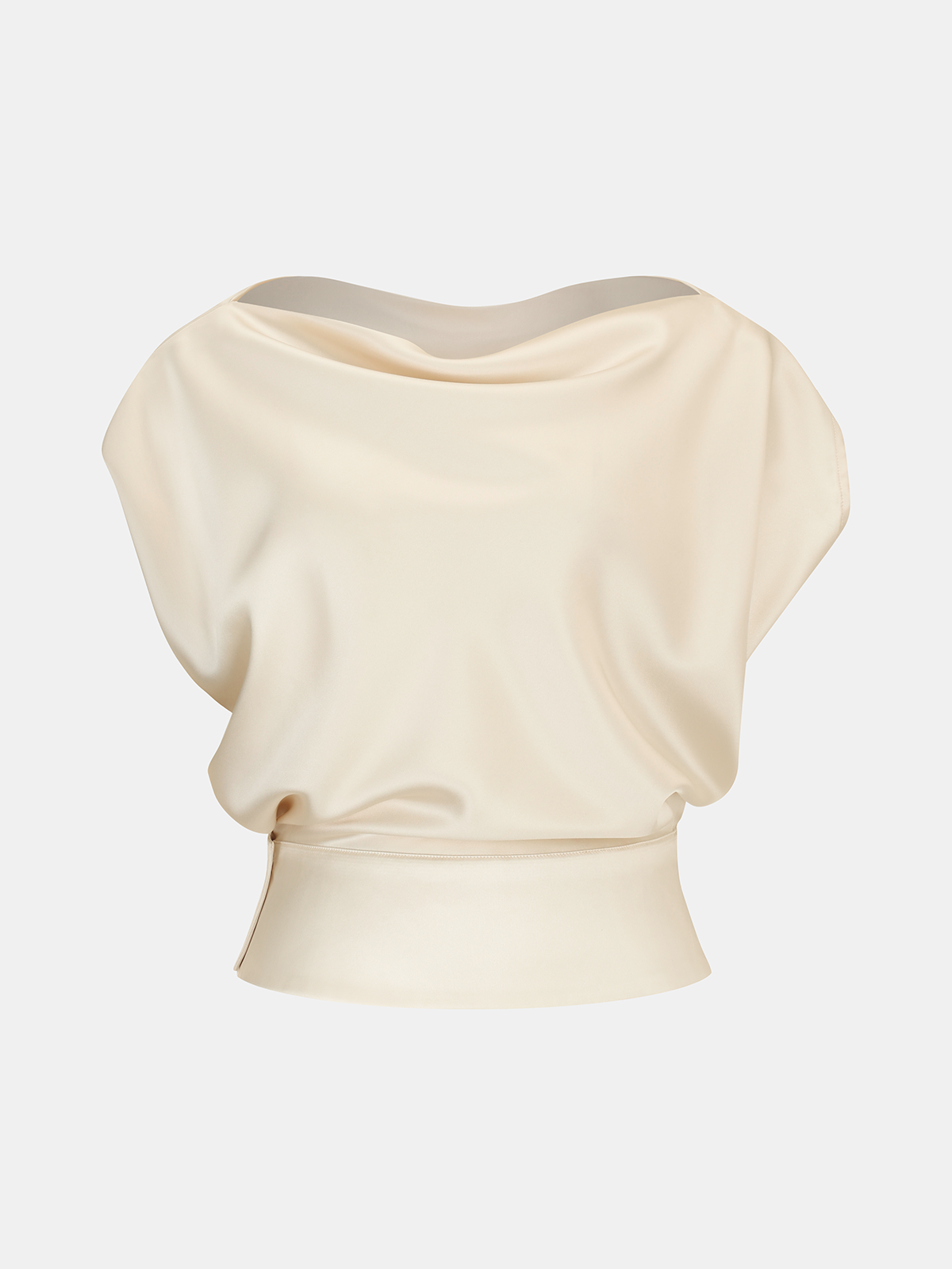 Satin Cowl Neck Top and Skirt Set