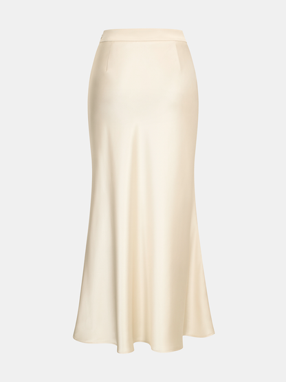 Satin Cowl Neck Top and Skirt Set