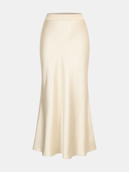 Satin Cowl Neck Top and Skirt Set