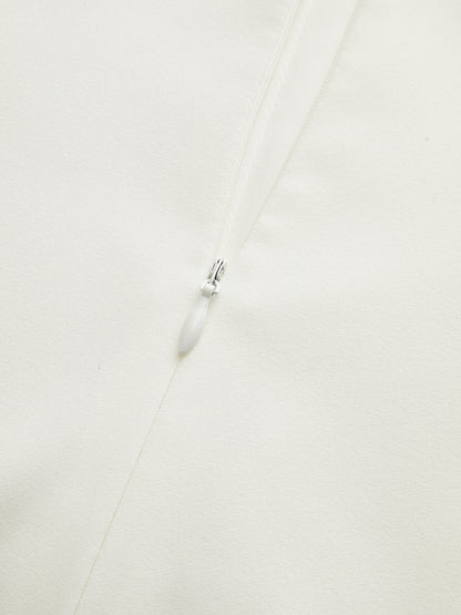 Pleated Hem Mock Neck Mini Dress