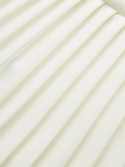 Pleated Hem Mock Neck Mini Dress