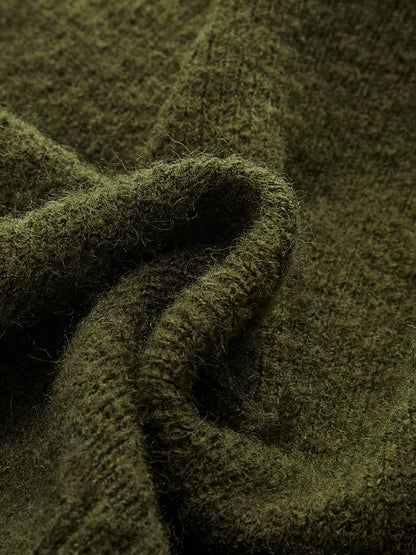 Wool Blend Wrap V-Neck Sweater