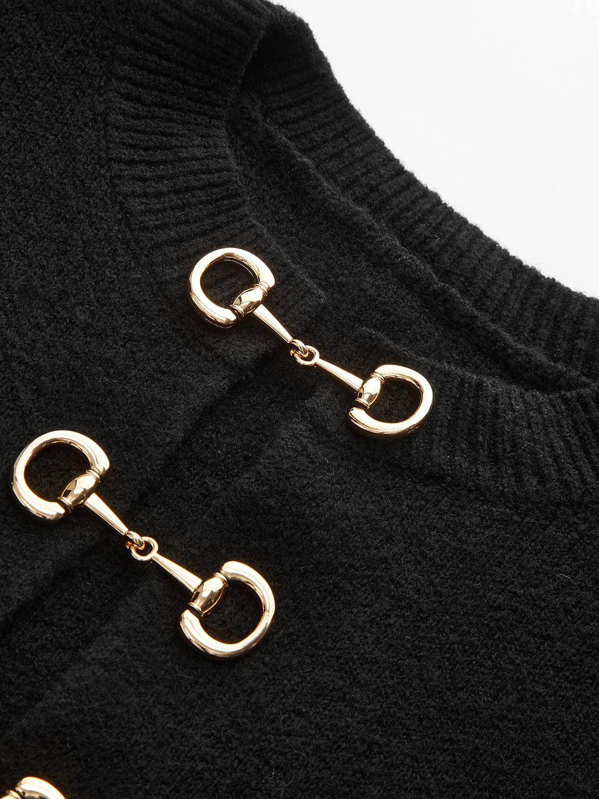 Horsebit Detail Long Sleeve Sweater