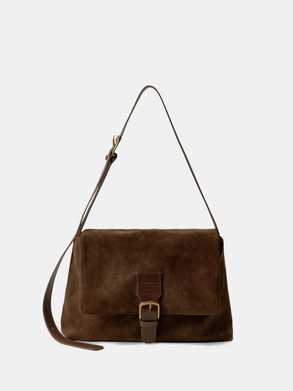 Suede Effect Shoulder Bag