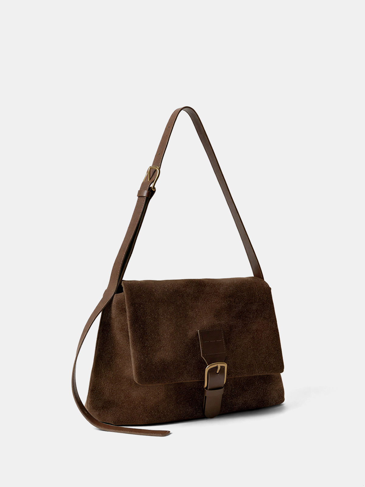 Suede Effect Shoulder Bag