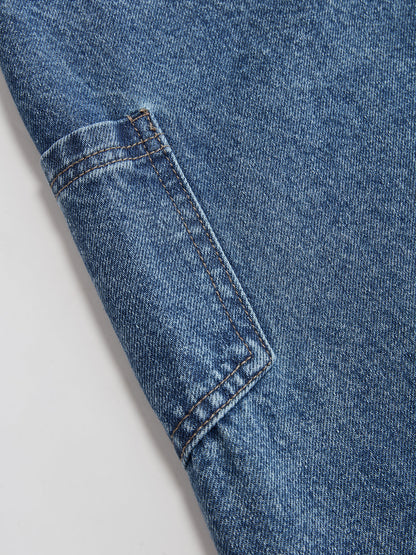 Cross-Front Wide-Leg Jeans