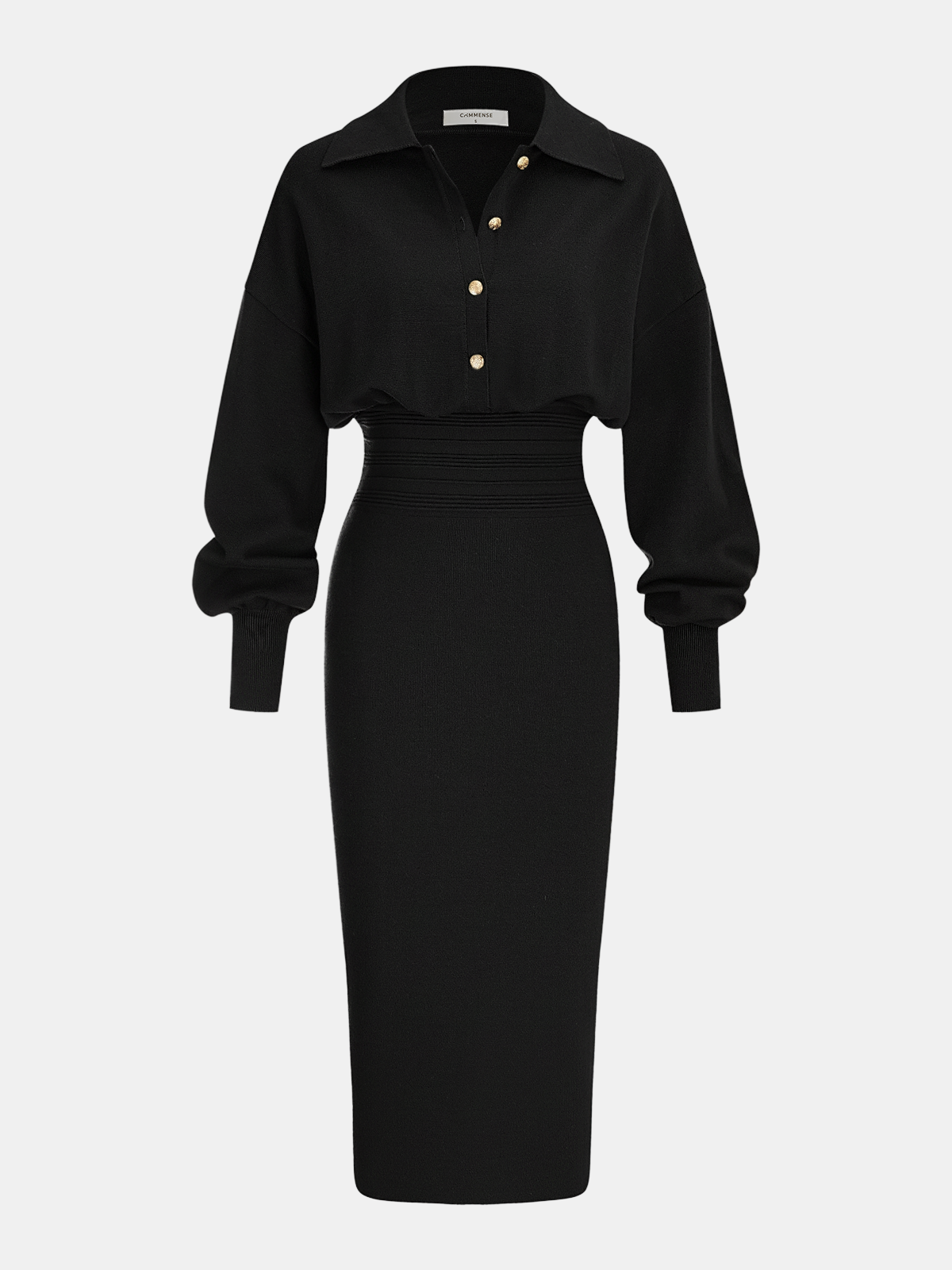 Cinched Waist Knit Shirt Dress