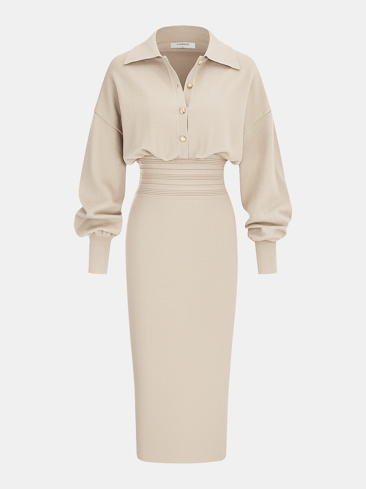 Cinched Waist Knit Shirt Dress