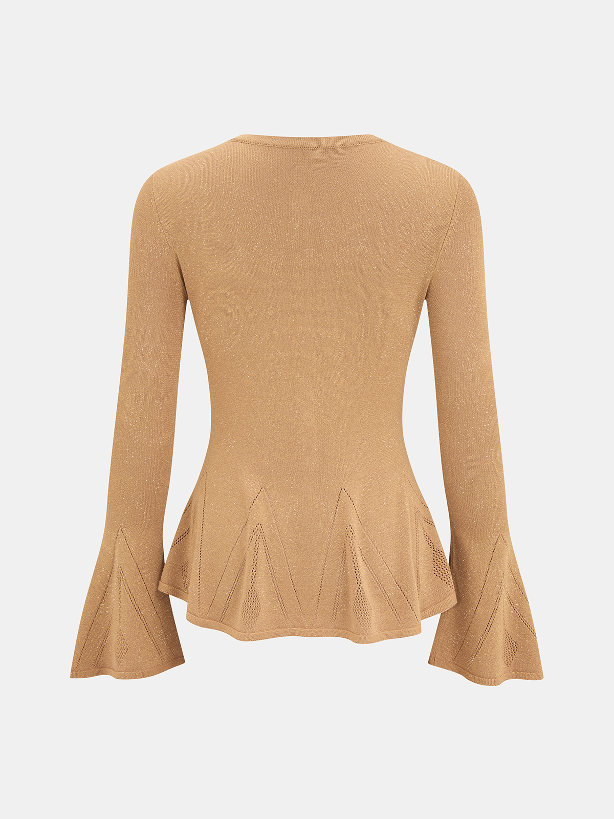 Bell Sleeve Peplum Sparkle Knit Cardigan