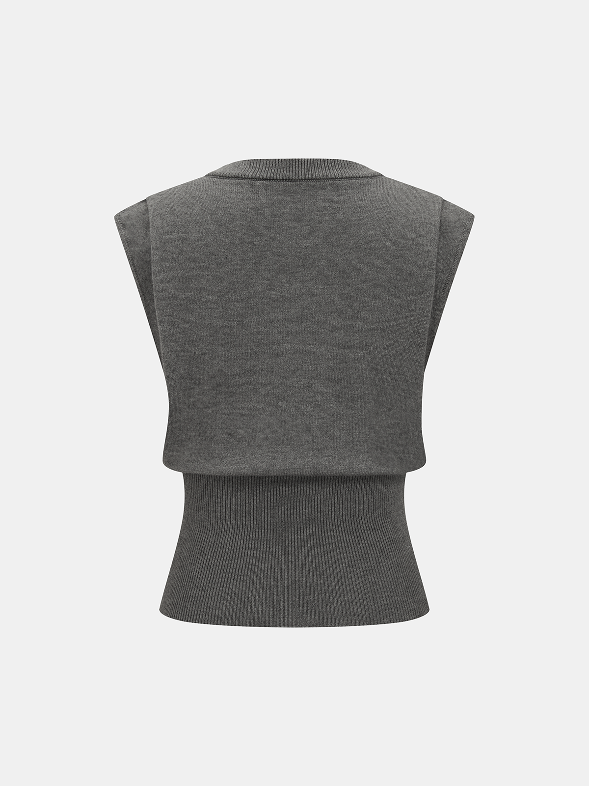 Cinched Waist Crew Neck Sleeveless Sweater Vest