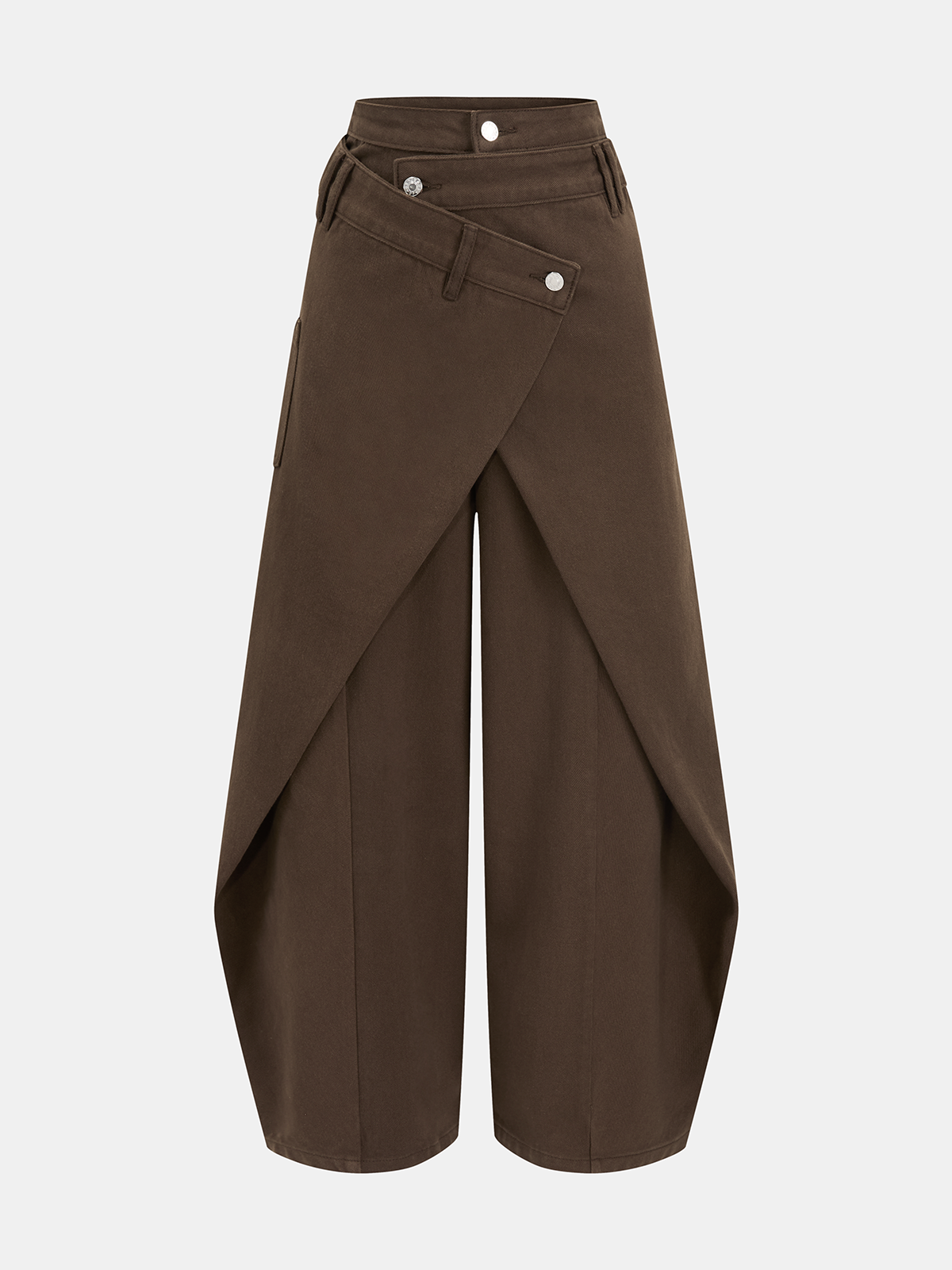 Cross-Front Wide-Leg Jeans